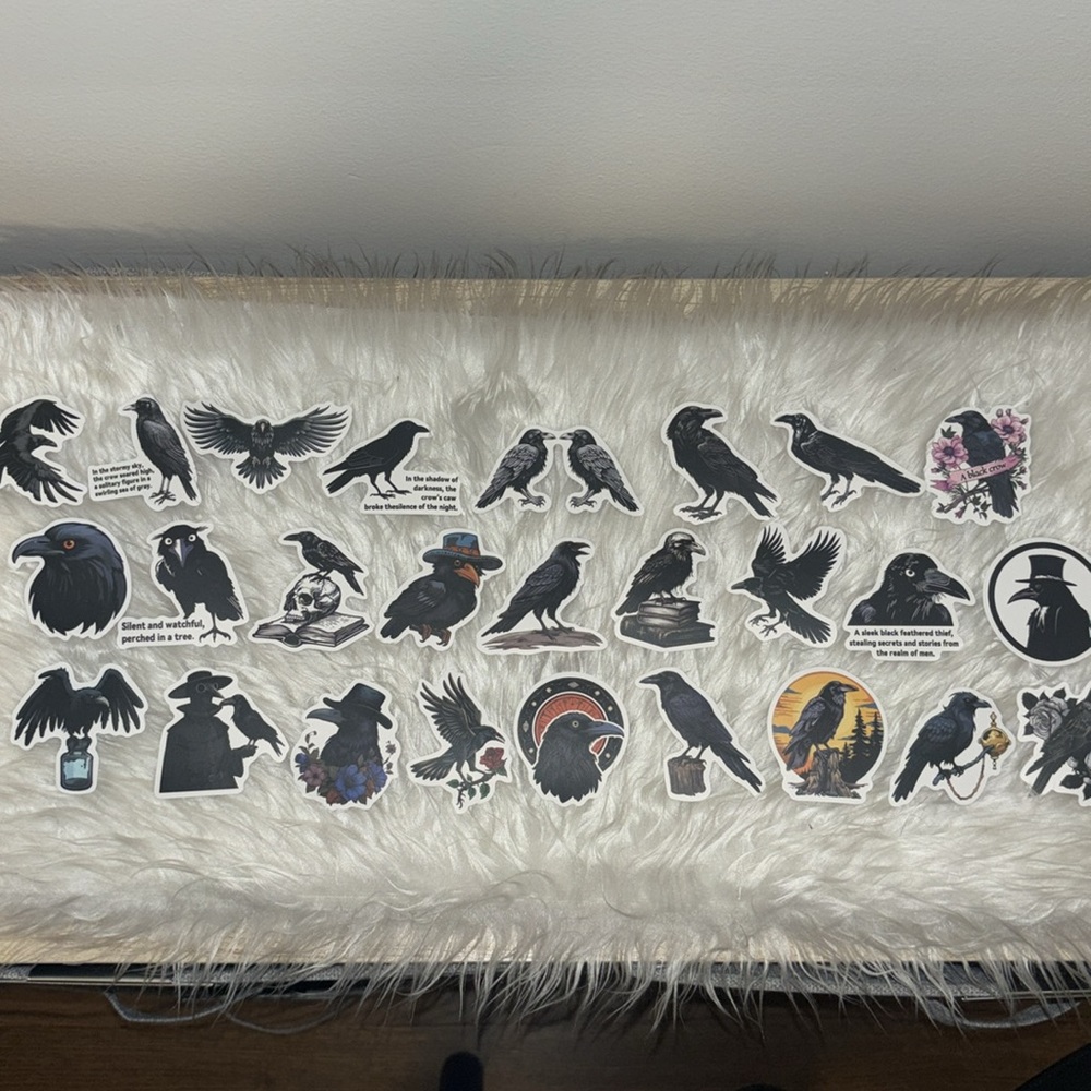 26 Crow Stickers🐦‍⬛🖤 - Picture 3 of 9